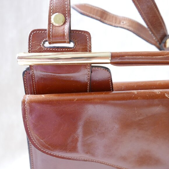 Vintage Leather Handbag Made in Florence Italy - Picture 2 of 10